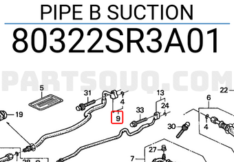 Honda 80322SR3A01 PIPE B SUCTION