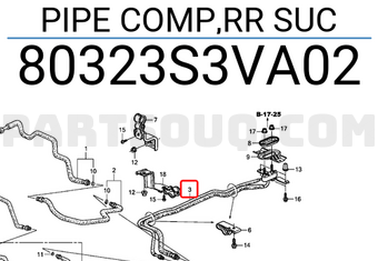 Honda 80323S3VA02 PIPE COMP,RR SUC