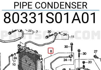 Honda 80331S01A01 PIPE CONDENSER
