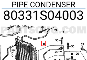 Honda 80331S04003 PIPE CONDENSER