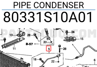 Honda 80331S10A01 PIPE CONDENSER
