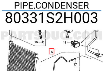 Honda 80331S2H003 PIPE,CONDENSER