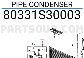 Honda 80331S30003 PIPE CONDENSER