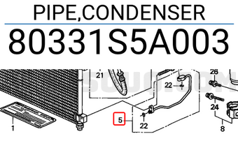 Honda 80331S5A003 PIPE,CONDENSER