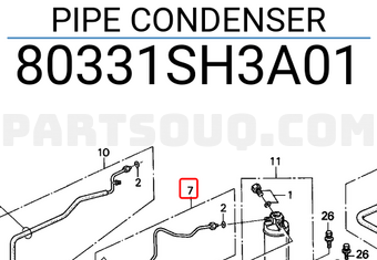 Honda 80331SH3A01 PIPE CONDENSER