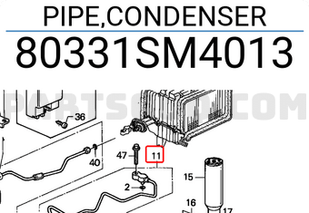Honda 80331SM4013 PIPE,CONDENSER