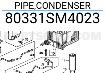 Honda 80331SM4023 PIPE,CONDENSER