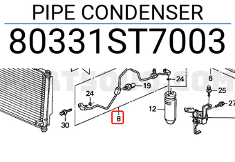 Honda 80331ST7003 PIPE CONDENSER