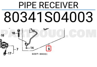 Honda 80341S04003 PIPE RECEIVER