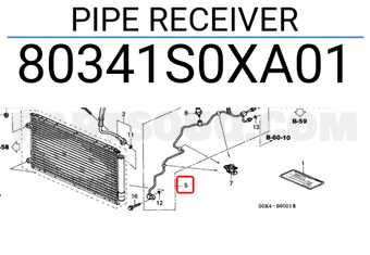 Honda 80341S0XA01 PIPE RECEIVER