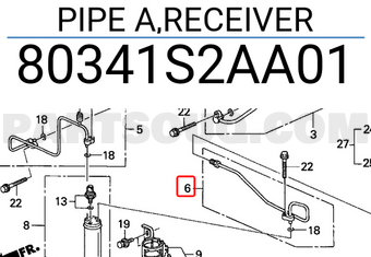 Honda 80341S2AA01 PIPE A,RECEIVER
