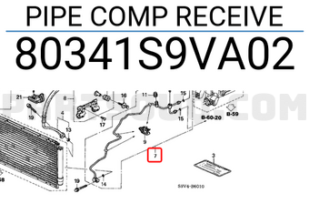Honda 80341S9VA02 PIPE COMP RECEIVE