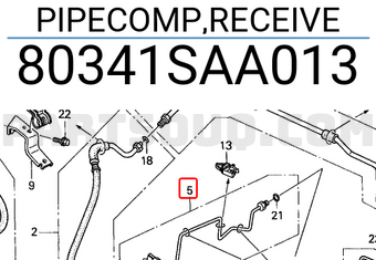Honda 80341SAA013 PIPECOMP,RECEIVE