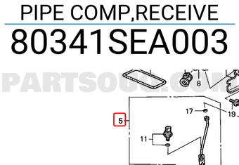 Honda 80341SEA003 PIPE COMP,RECEIVE