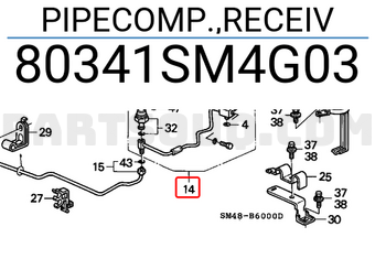 Honda 80341SM4G03 PIPECOMP.,RECEIV