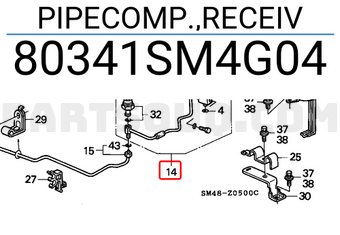 Honda 80341SM4G04 PIPECOMP.,RECEIV