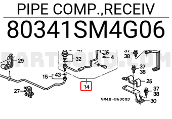 Honda 80341SM4G06 PIPE COMP.,RECEIV