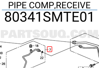 Honda 80341SMTE01 PIPE COMP,RECEIVE