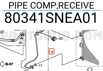 Honda 80341SNEA01 PIPE COMP,RECEIVE