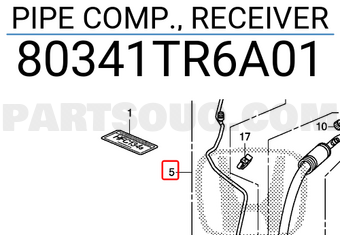 Honda 80341TR6A01 PIPE COMP., RECEIVER