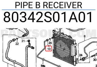 Honda 80342S01A01 PIPE B RECEIVER