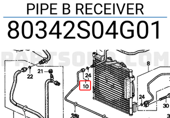 Honda 80342S04G01 PIPE B RECEIVER