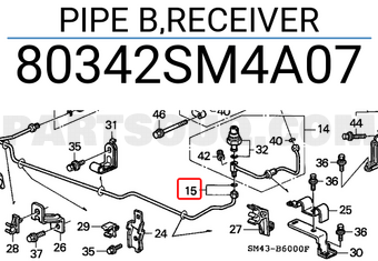 Honda 80342SM4A07 PIPE B,RECEIVER