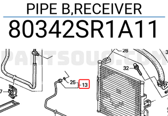 Honda 80342SR1A11 PIPE B,RECEIVER