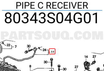 Honda 80343S04G01 PIPE C RECEIVER