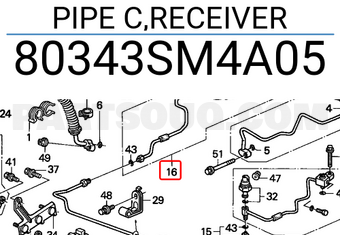 Honda 80343SM4A05 PIPE C,RECEIVER