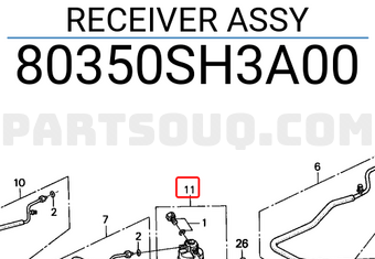 Honda 80350SH3A00 RECEIVER ASSY
