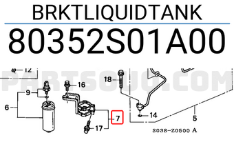 Honda 80352S01A00 BRKTLIQUIDTANK