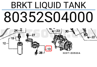 Honda 80352S04000 BRKT LIQUID TANK