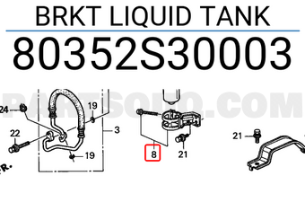 Honda 80352S30003 BRKT LIQUID TANK