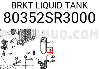 Honda 80352SR3000 BRKT LIQUID TANK