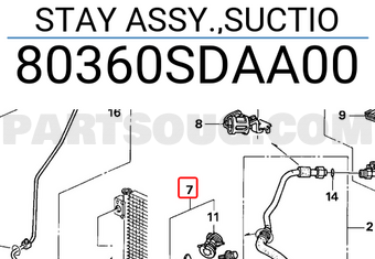 Honda 80360SDAA00 STAY ASSY.,SUCTIO