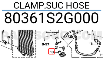 Honda 80361S2G000 CLAMP,SUC HOSE