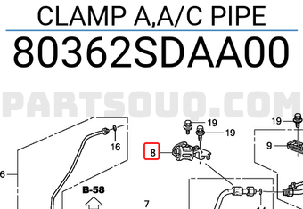 Honda 80362SDAA00 CLAMP A,A/C PIPE