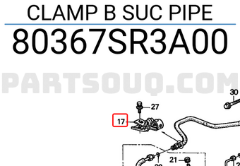 Honda 80367SR3A00 CLAMP B SUC PIPE