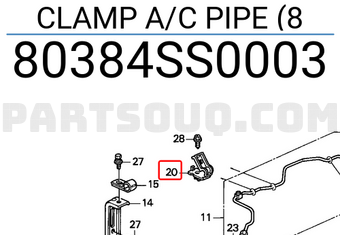 Honda 80384SS0003 CLAMP A/C PIPE (8