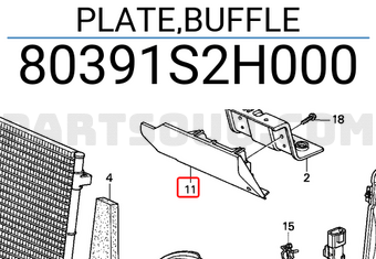 Honda 80391S2H000 PLATE,BUFFLE
