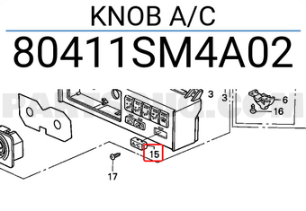 Honda 80411SM4A02 KNOB A/C