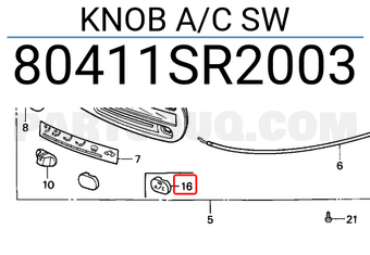 Honda 80411SR2003 KNOB A/C SW