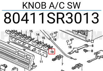 Honda 80411SR3013 KNOB A/C SW