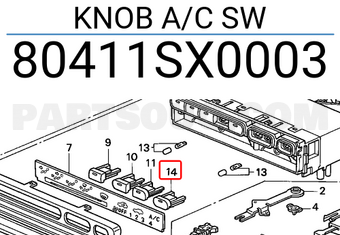 Honda 80411SX0003 KNOB A/C SW