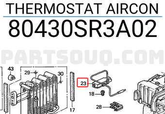 Honda 80430SR3A02 THERMOSTAT AIRCON