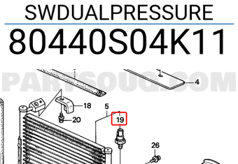 Honda 80440S04K11 SWDUALPRESSURE