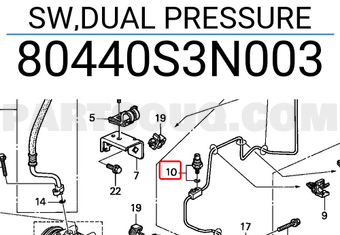 Honda 80440S3N003 SW,DUAL PRESSURE