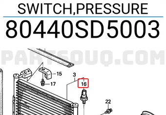 Honda 80440SD5003 SWITCH,PRESSURE
