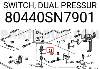 Honda 80440SN7901 SWITCH, DUAL PRESSUR